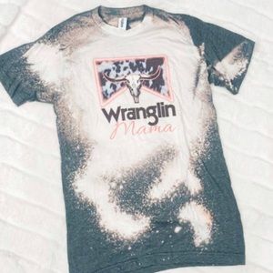 Wranglin Mom Tee Acid Wash